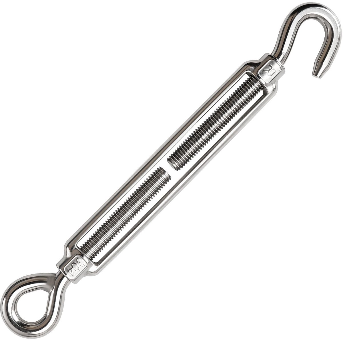Spanschroef Draadspanner, 304 Roestvrij Staal Verstelbare Haak en Oog Draadspanner, voor Zonneschermen, Touw, Tuindraad, Waslijnen
