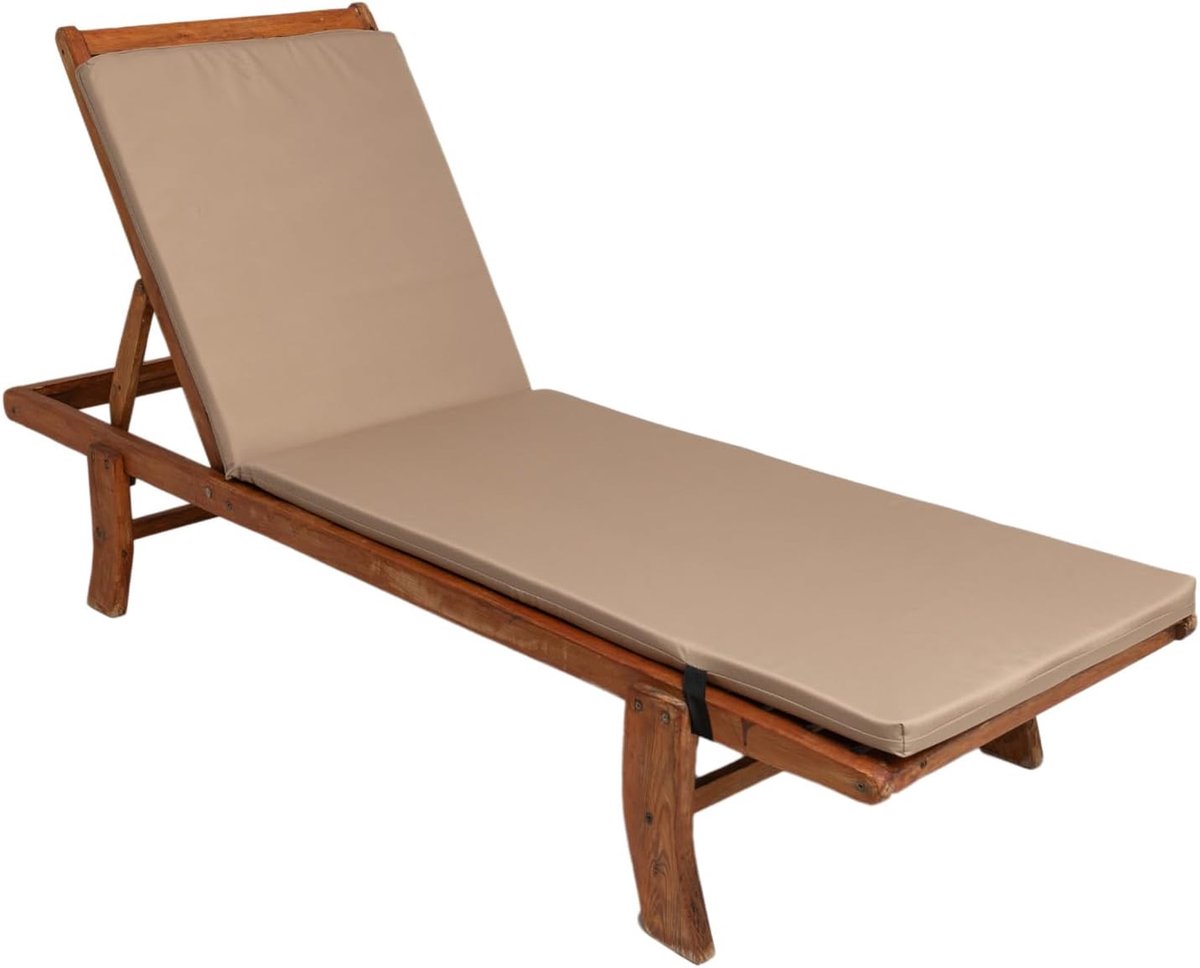 Kussen voor ligstoel, kussen voor tuinstoel, kussen voor tuinstoel, stoelkussen (beige)