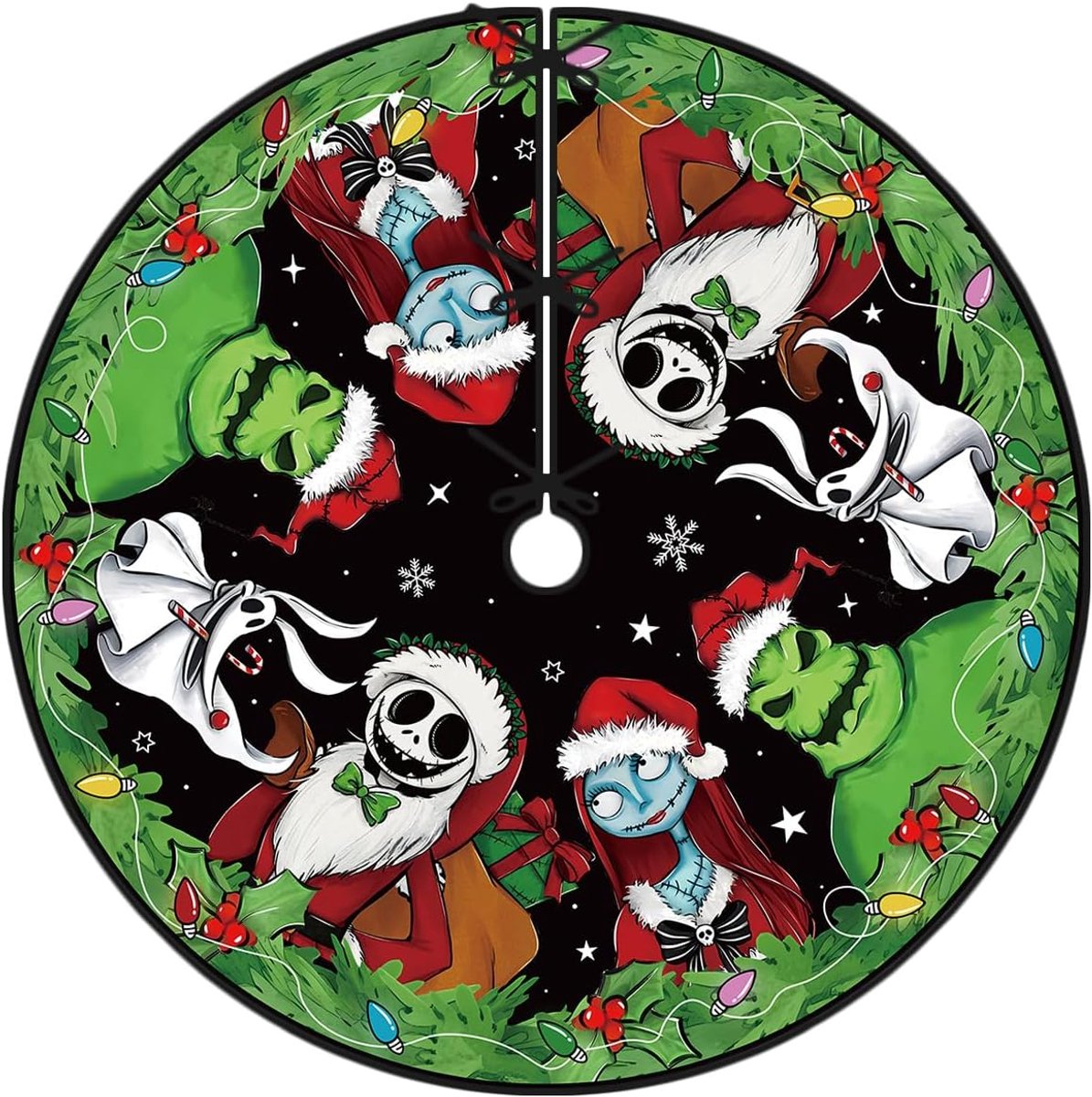 48 Inch Chistmas Nachtmerrie Voor Boom Kraag Jack en Sally Nieuwjaar Winter Kerstboom Decor Zero Kerstversiering voor Home Party