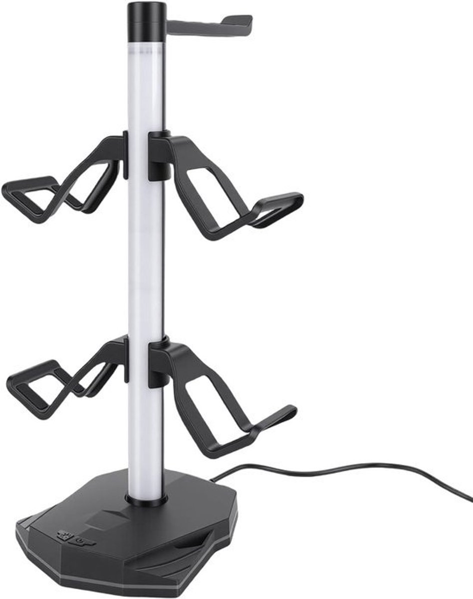 Hoofdtelefoon en Controller Standaard - Headset Houder Organizer - Gaming Setup Organiseren - Met RGB Verlichting
