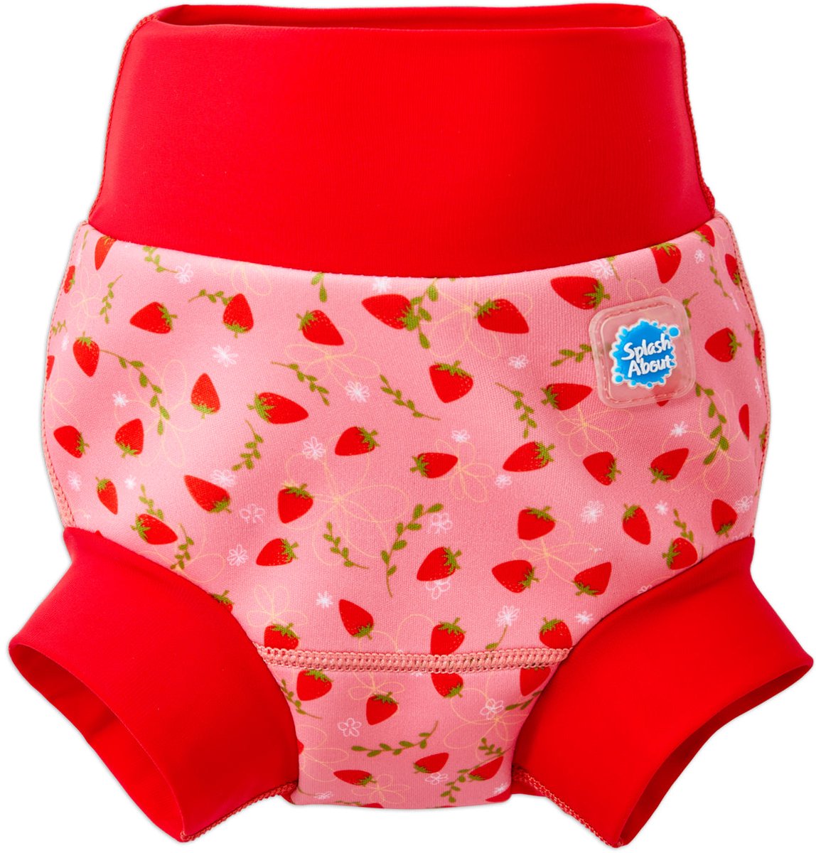 Splash About Happy Nappy – Herbruikbare Zwemluier – Neopreen – Lekvrije Pasvorm, Strawberry Field, 6-12 maanden