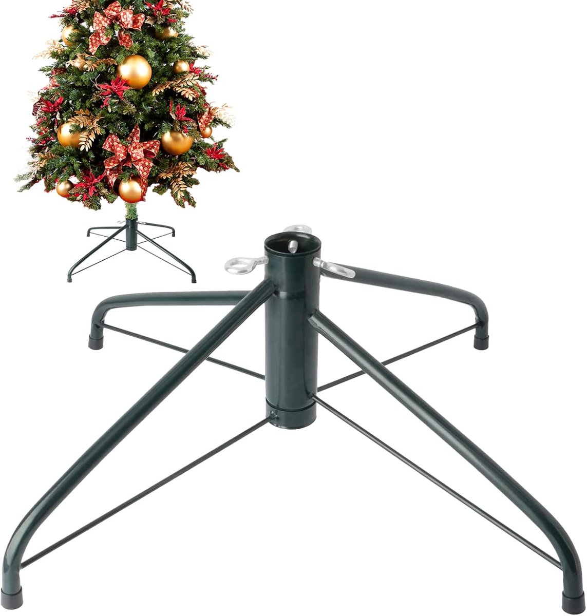 Kerstboomstandaard voor kunstbomen, metalen kerstboomstandaard vervanging (52,1 cm) groen