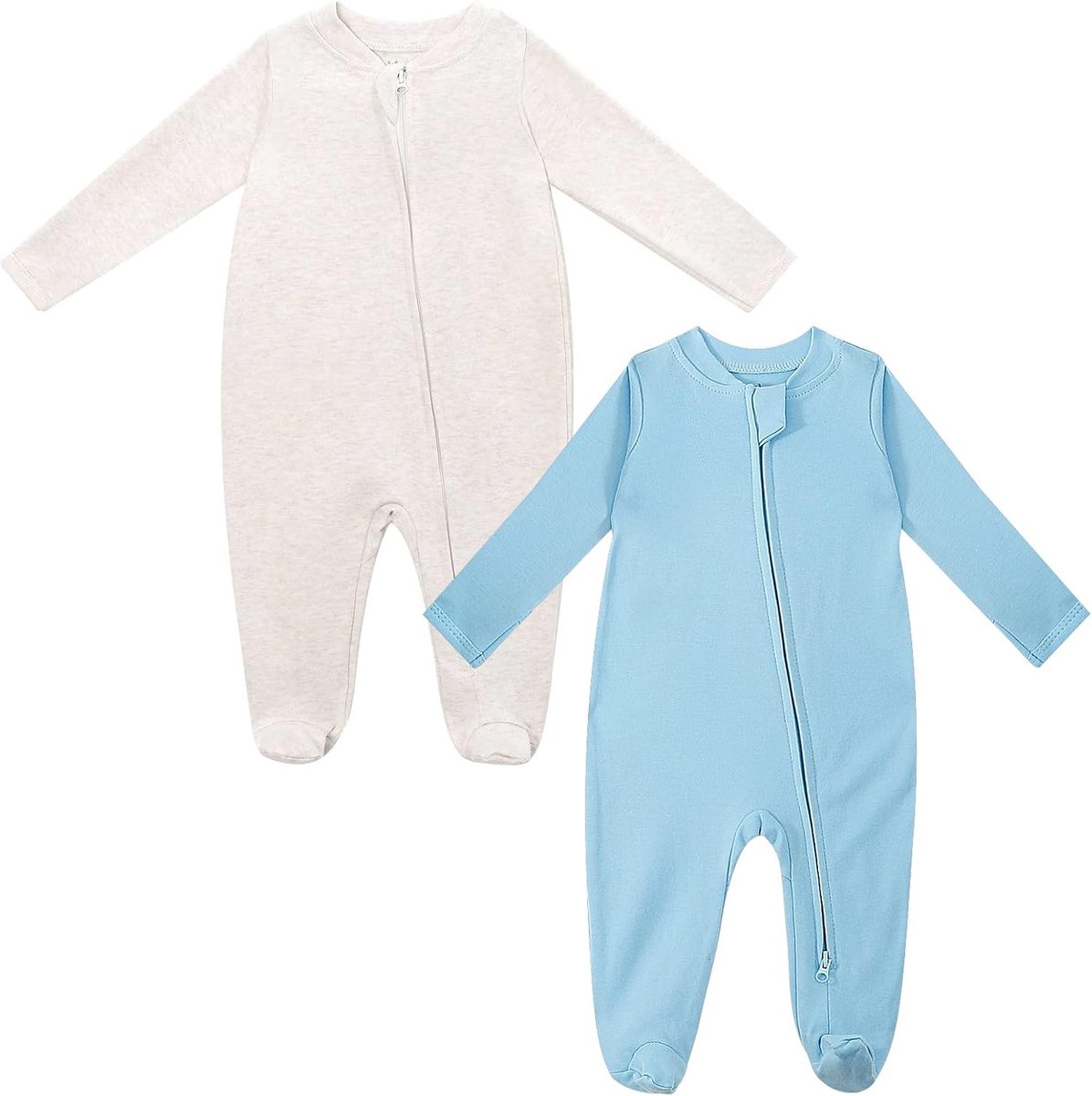 MATT KEELY Rompertje voor pasgeborenen, rompertje van katoen, pyjama met lange mouwen met opening aan de voorkant, knopen, cadeau-idee voor de geboorte