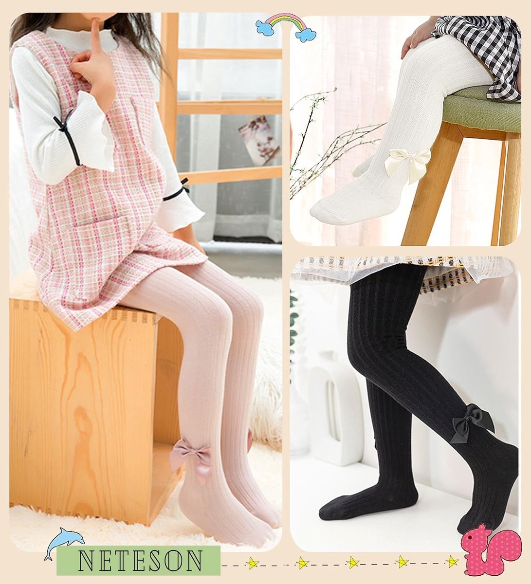 3-delige kinderpanty's voor meisjes, gebreide panty, katoen, warme kousen, leggings voor kinderen