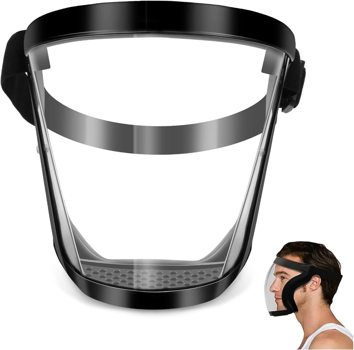Transparant, anti-condens, anti-statisch, verstelbaar, ademend, draagbaar masker, universeel transparant masker voor volwassenen, mannen en vrouwen