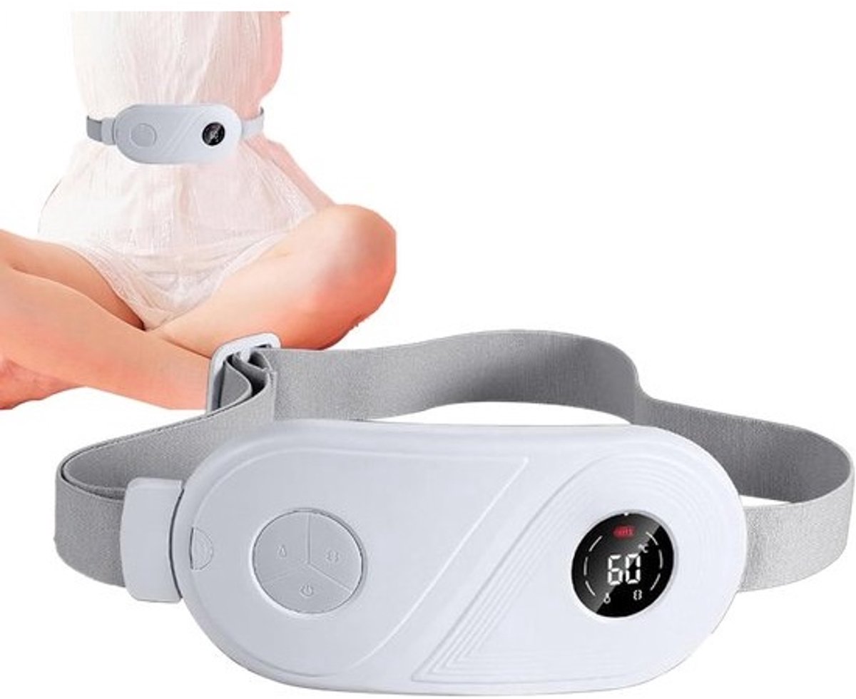 Warmte Gordel - Massage Apparaat - Menstruatie Verlichting - Draadloze Verwarmde Massage - 20 cm - Wit