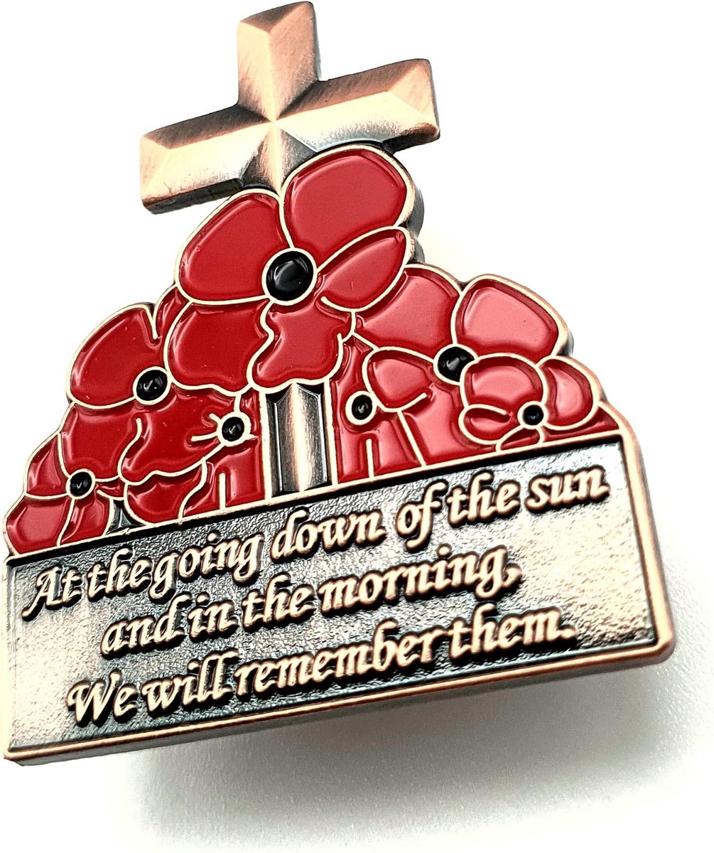 Herdenkingsdag voor de gevallen gedicht WW1 soldaat papaver metalen emaille pin badge, Metaal