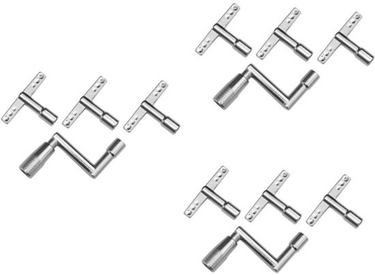 Drumsleutels - Stemgereedschap Percussie - Drumvellen Vervangen - Universele Vierkante Dop - 50 x 35 x 9 mm - Zilver