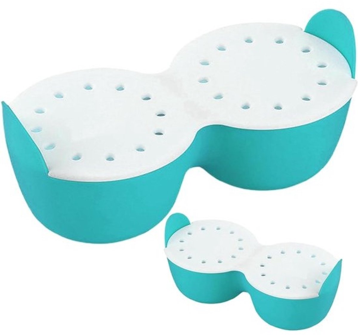 Siliconen Eierwilder - Eierkoker Mokken - Ontbijt Bereiden - Antiaanbaklaag - 2 Mokken - Blauw