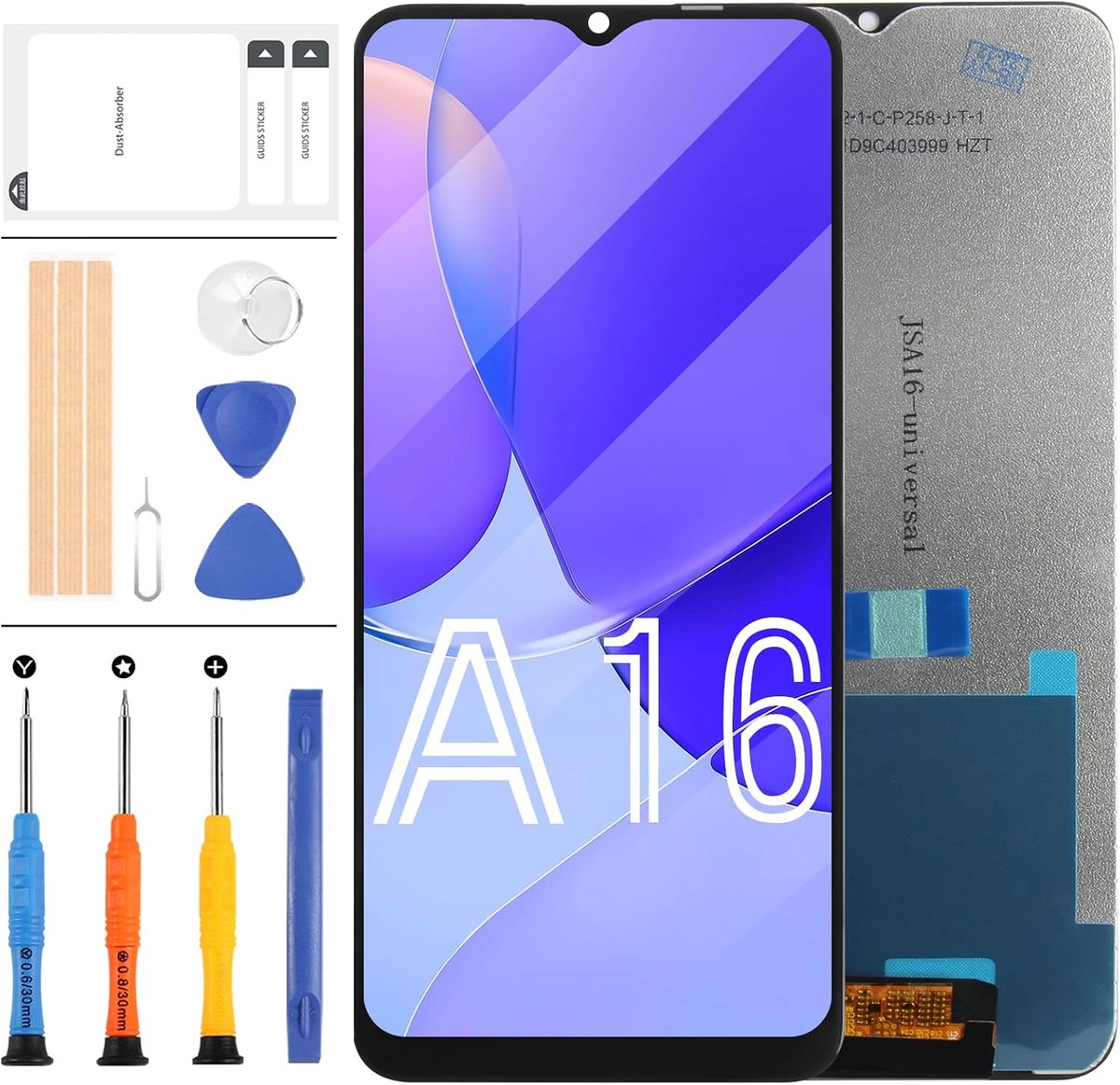 Vervanging Voor Oppo A16 CPH2269 A16S CPH2271 Lcd scherm Touchscreen Digitizer Vergadering Reparatie Onderdelen Kit 6.5 inch (zwart)