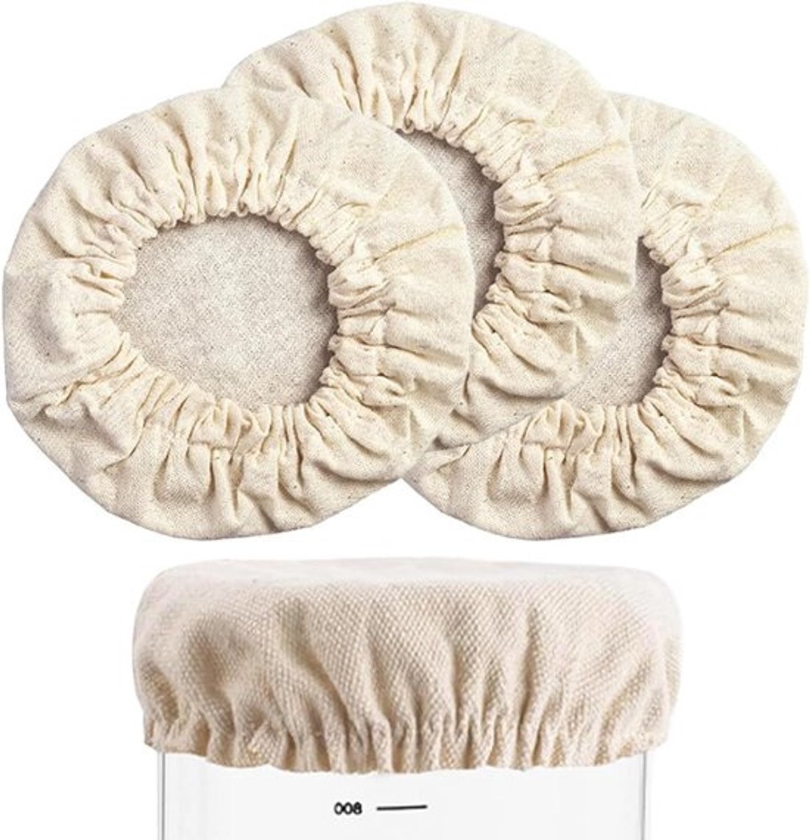 Deegstarter Deksel - Linnen Brooddeksel - Brood Fermentatie - Elastische Passing - 4 stuks - Niet gespecificeerd