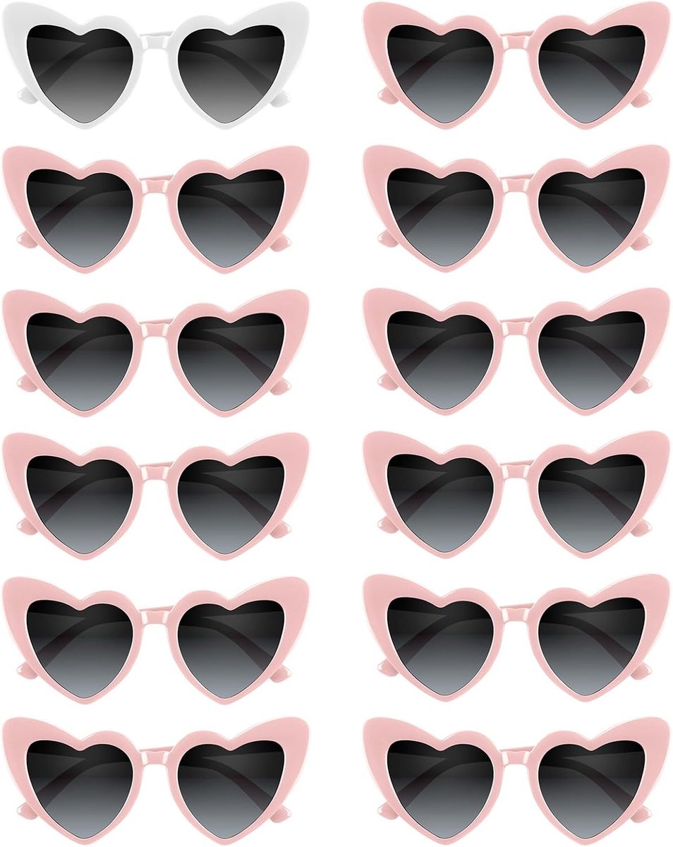 4/6/8/10/12 Pack Bachelorette Zonnebril Hart Zonnebril Vintage Hartvormige Bril voor Vrouwen Bruids Feest Bruiloft