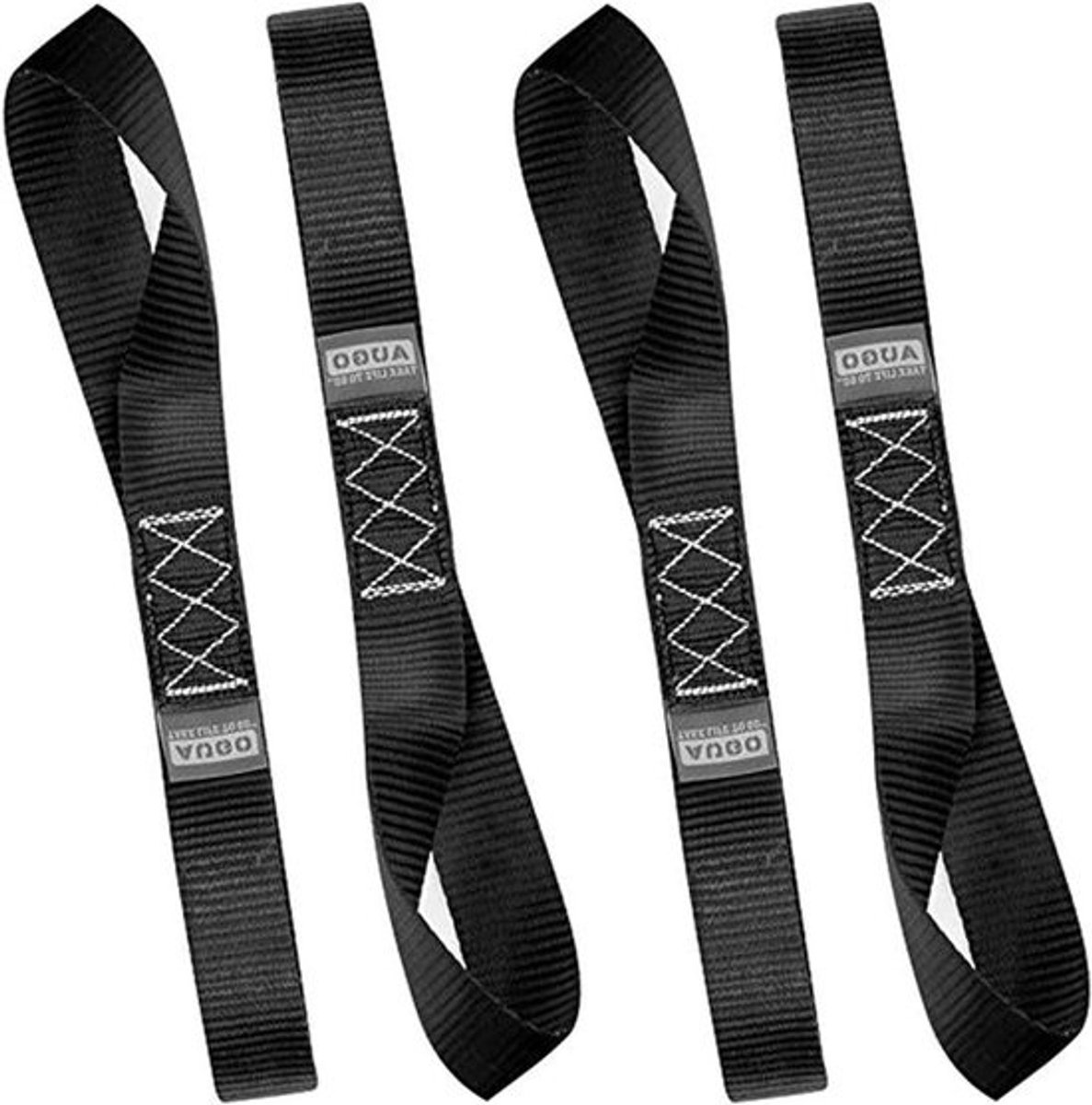 Sjorbanden set - Spanbanden riemen - Bagage vastzetten - Sterk polyester materiaal - 4 stuks 2.5x29.5cm - Zwart