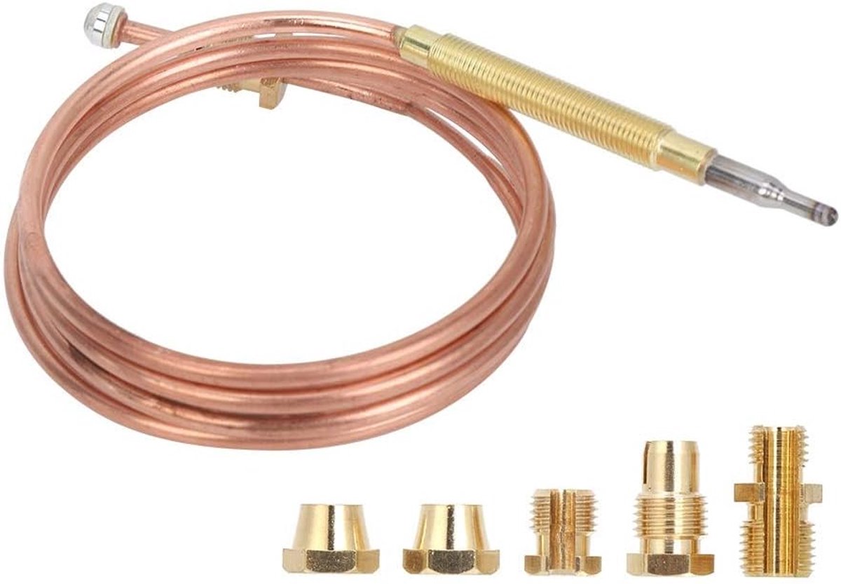 Thermokoppel, temperatuursensoren met moeren, vervangende thermokoppelkitadapters voor gasovens, inductiekookplaat, gasfornuis, verwarmingsapparaat, ketels en boilers