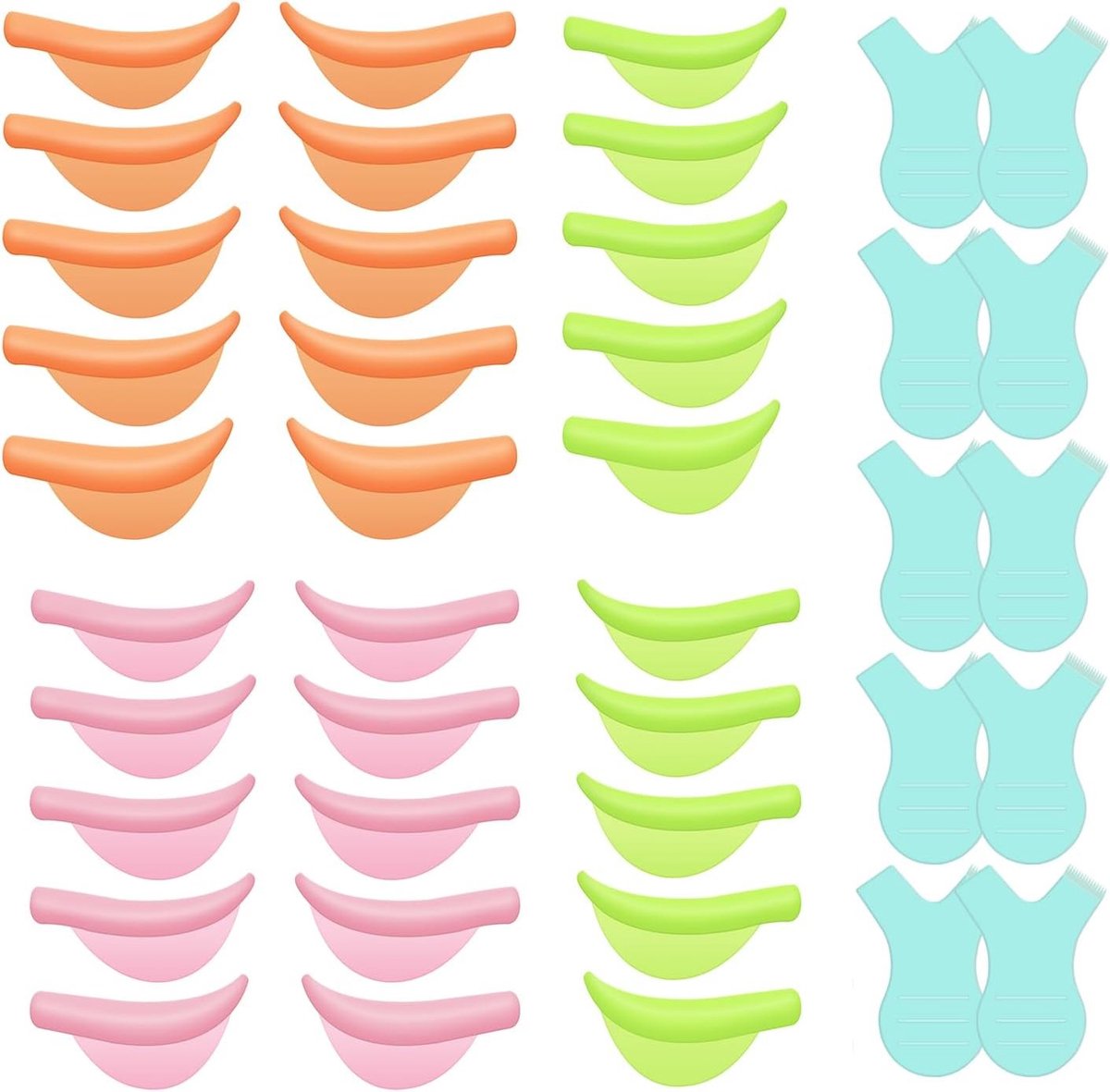 30 Stuks Silicone Curlers Pads met 10 Y-vormige Wimperborstels voor Permanente Wimperlifting en Curls, Herbruikbare Make-up Beauty Tool