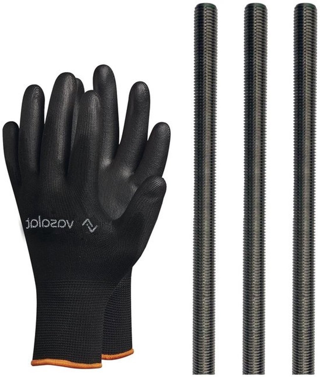 Schroefdraadstang M8 - Draadstaaf Staal - Bevestigen Bouw - Roestvrij Staal A2 - 1000 mm - Zilver
