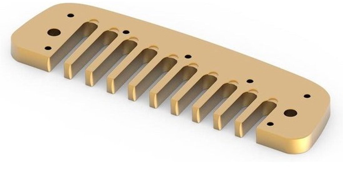 Mondharmonica Kam - Harmonica Onderdeel - Muziek Maken - Luchtdichte Harp - 8 x 5 x 1 cm - Goud