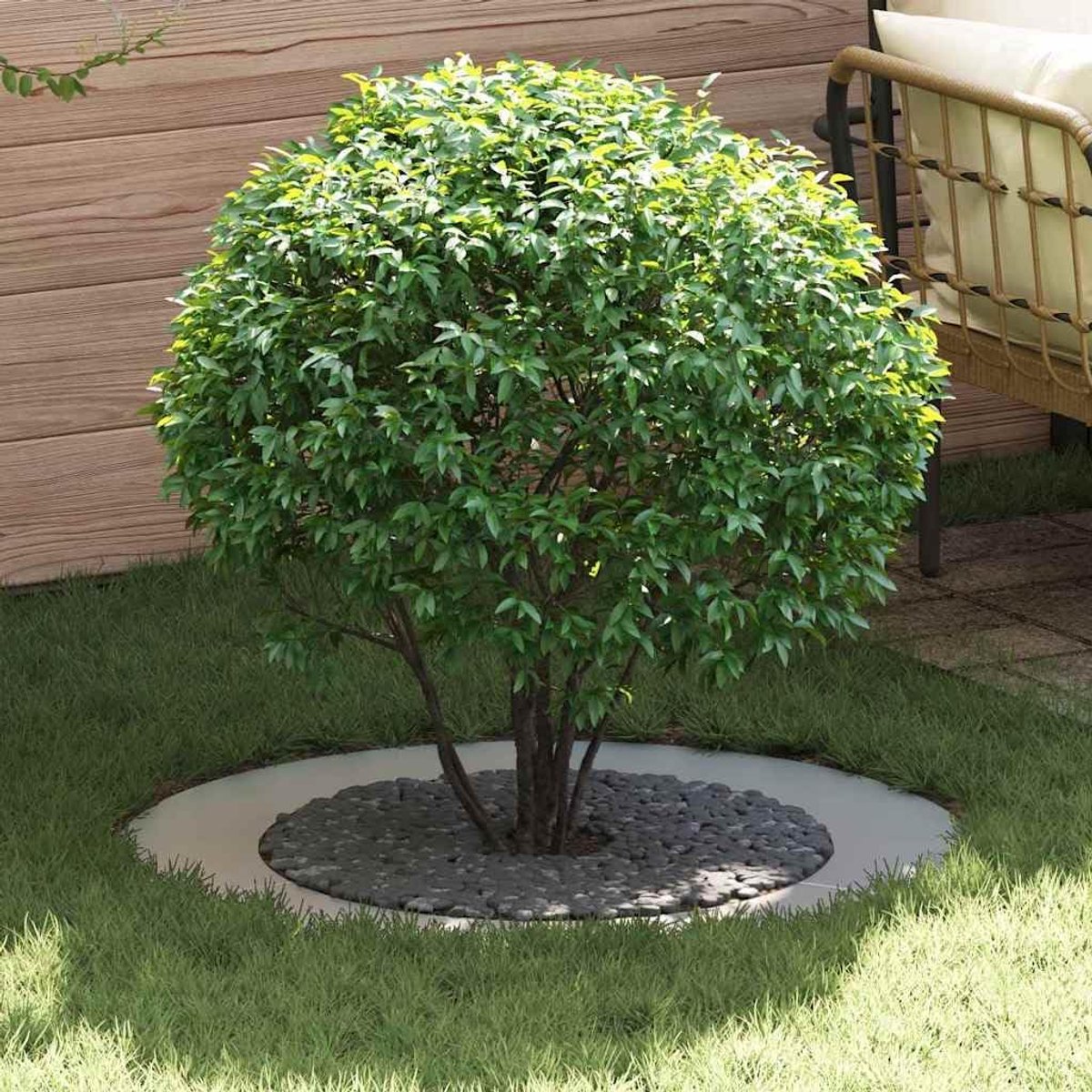 5 stuks platte boomringen, zilver, diameter 60/90 cm, voor tuinontwerp en wortelbescherming, elegante boomschijven van metaal voor buiten, terras en voortuin, duurzaam