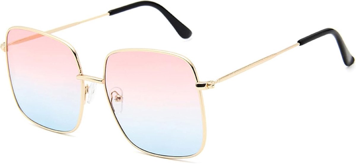 Vierkante Zonnebril Vrouwen Designer Vintage Gradient Blauw Roze Zonnebril Voor Vrouwen Mannen Eyewear-C4