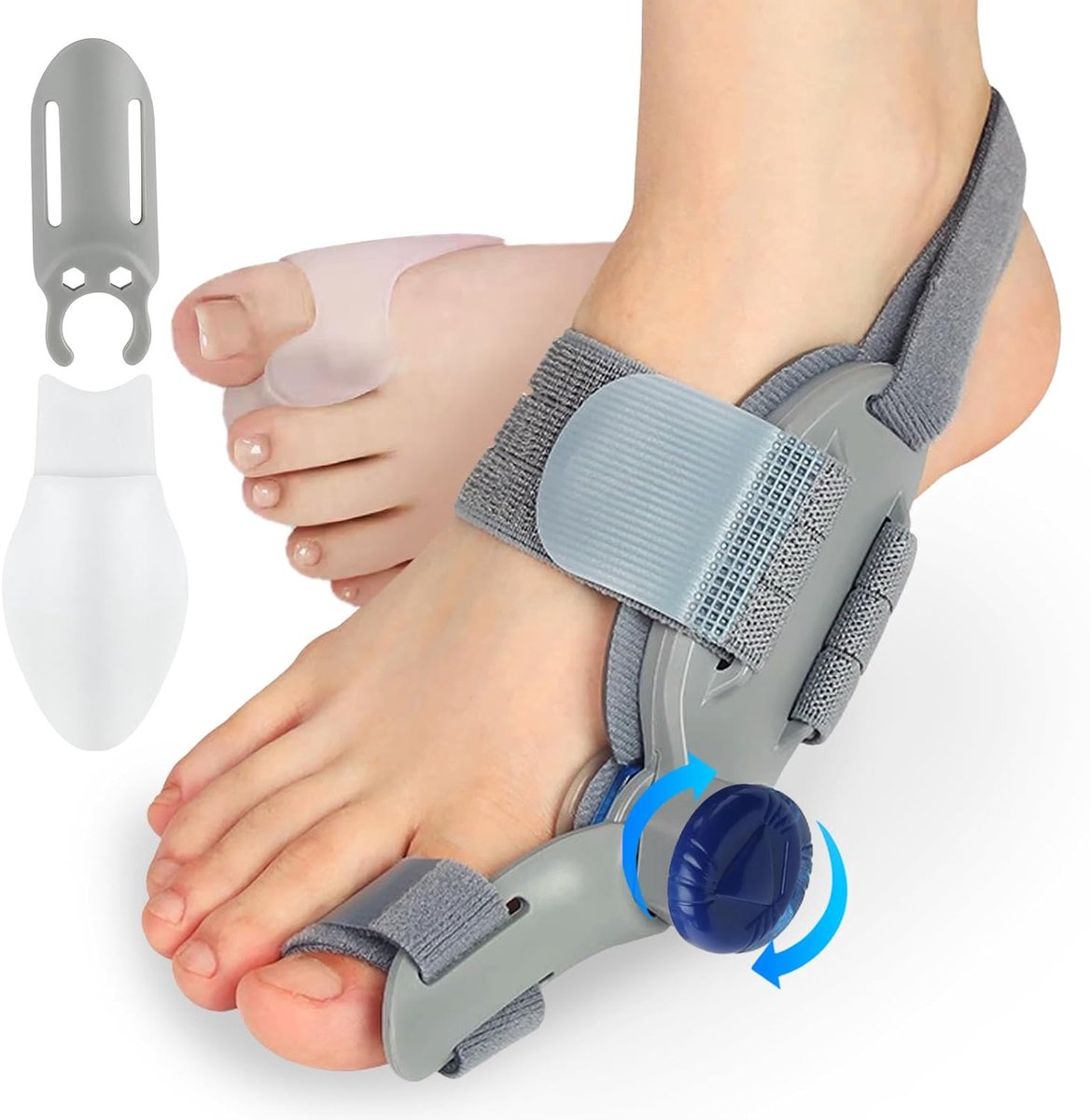 Hallux Valgus correctieset voor dag en nacht, hallux valgus correctieset met orthopedische corrector, premium orthese, linker- of rechtervoet, teenspreider van siliconen, voor dames en heren