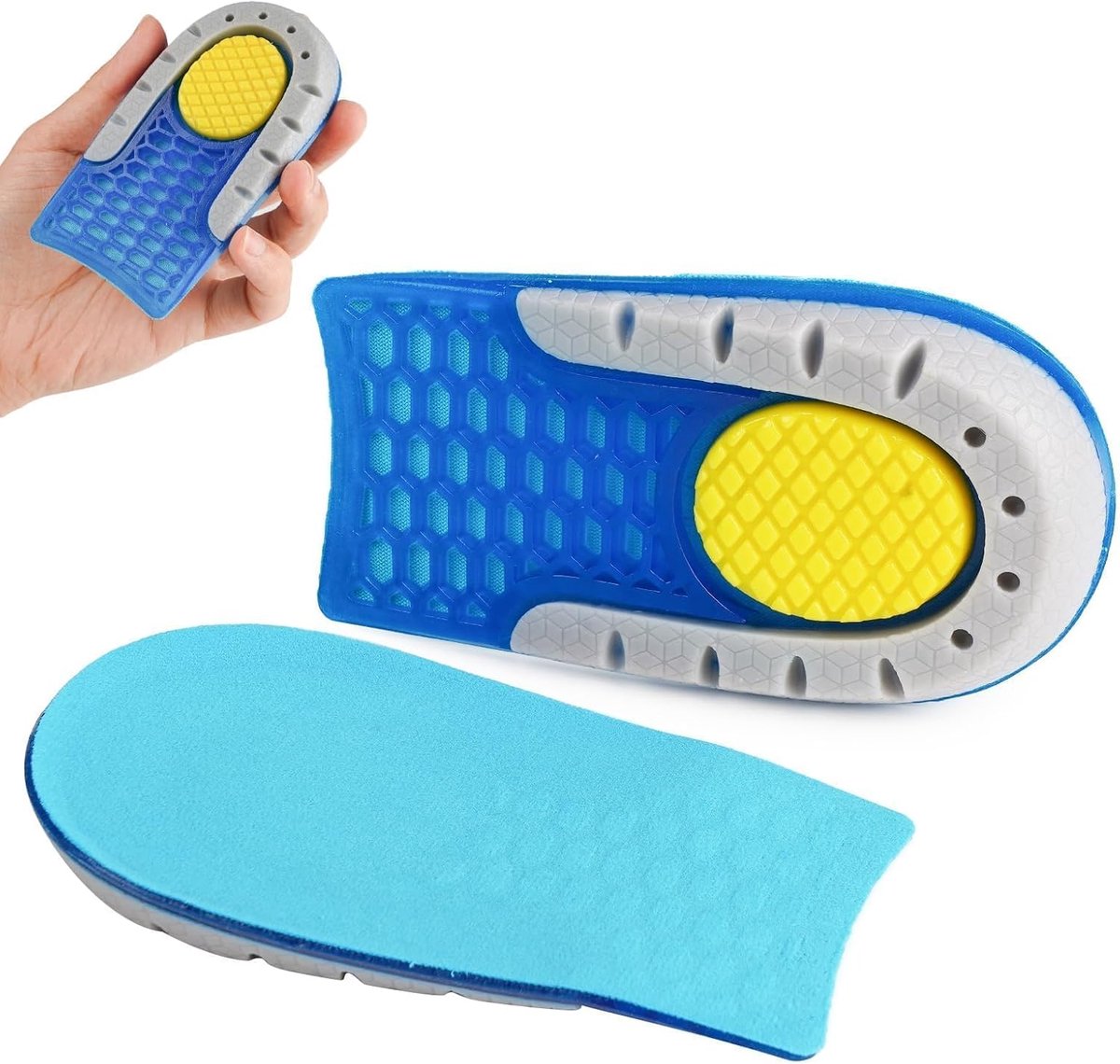 1 paar schoeninlegzolen, gelhielkussen, cup, schoeninlegzolen, verhoging, hielverhoging, hielverhoging, schoenverhoging, schokdemping en hoogtevergroting, verlicht hielpijn (1,5 cm)