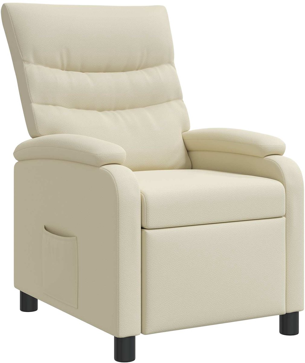 vidaXL Recliner - Crèmekleurig - Kunstleer