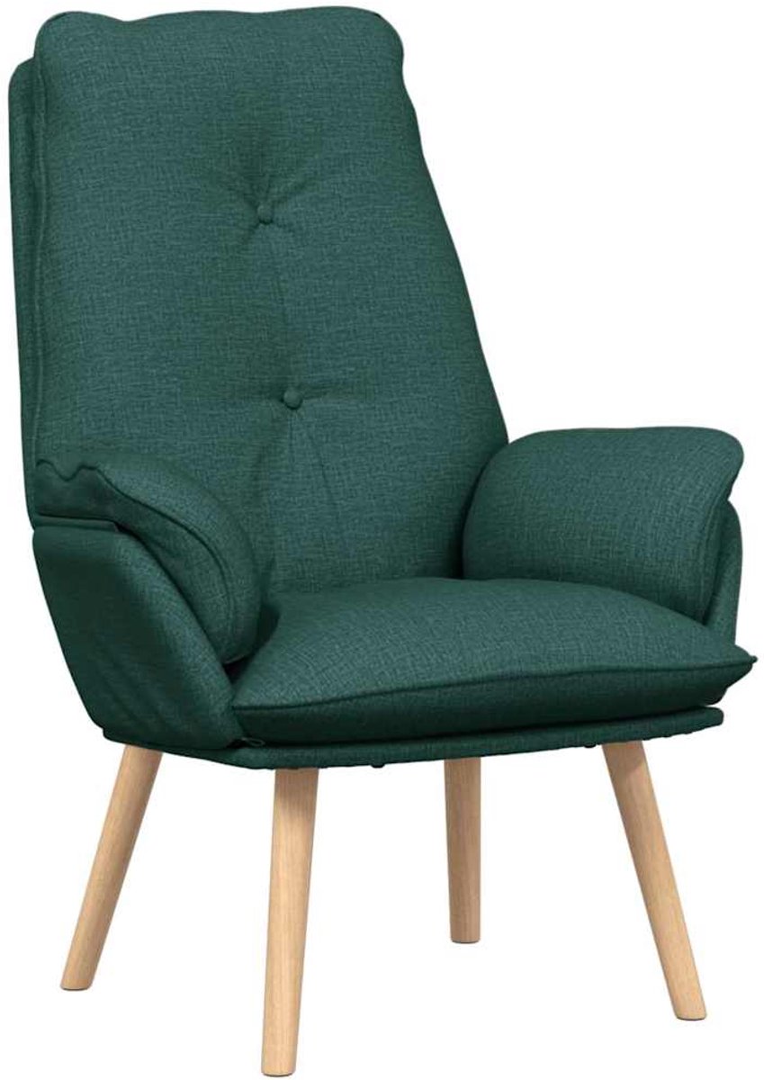 vidaXL Fauteuil - Donkergroen - 69 - x - 74 - x - 93 - cm - Stof - en - Plywood