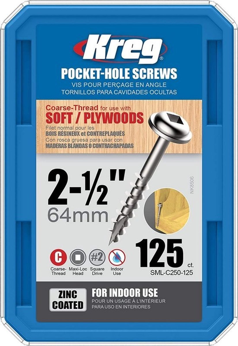 125 Verzinkte Zakgatschroeven 8x64mm met Dikke Schroefdraad voor Houtbewerking