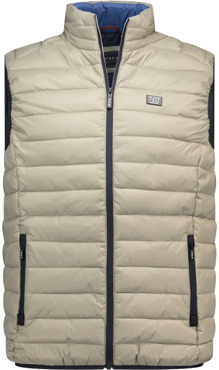 NZA taupe heren jas   High neck halslijn   Regular fit   Ritszakken   Ritssluiting   Mouwloos Taupe M