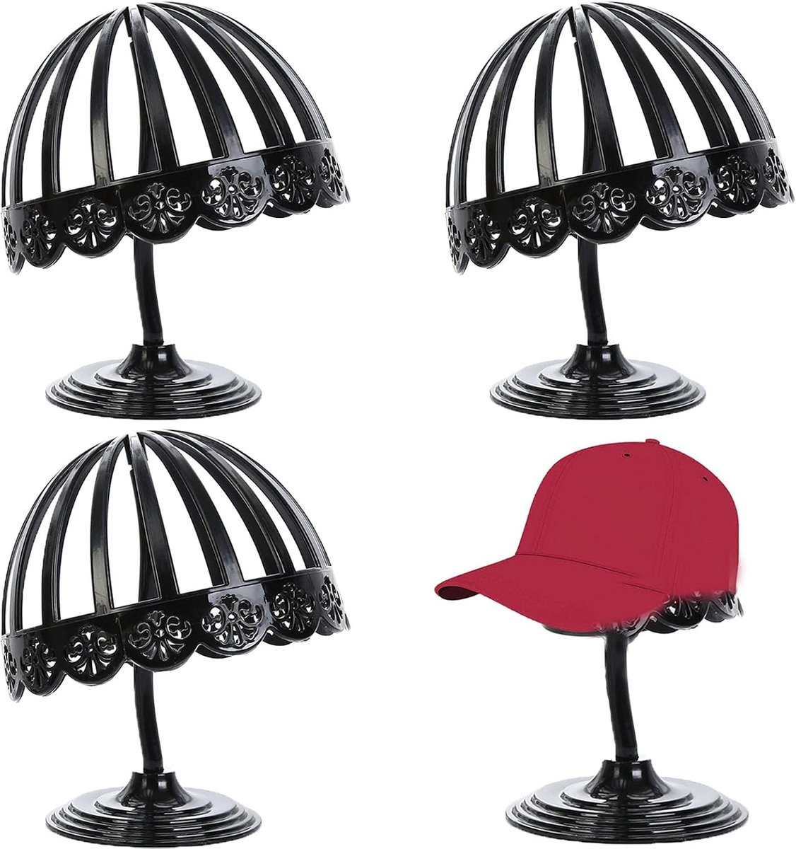 Plastic Hoeden Houder Display Stand Hoeden Pruik Beweegbare Pruik Stand Draagbare Hangende Pruikenstandaard Voor Decoratieve Volwassenen, Huishoudelijke Opslag(3 Stuks)