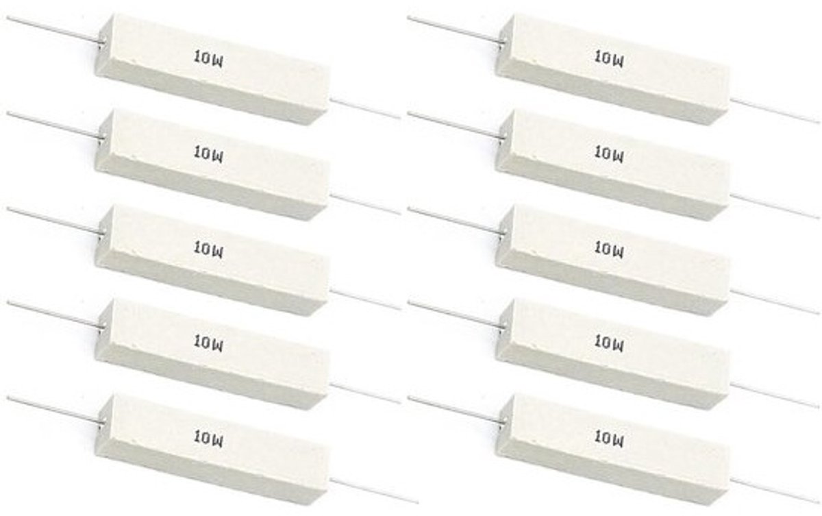 10x Keramische Cement Weerstanden 5W 5 Ohm - Hoogwaardige Bedradingscomponenten