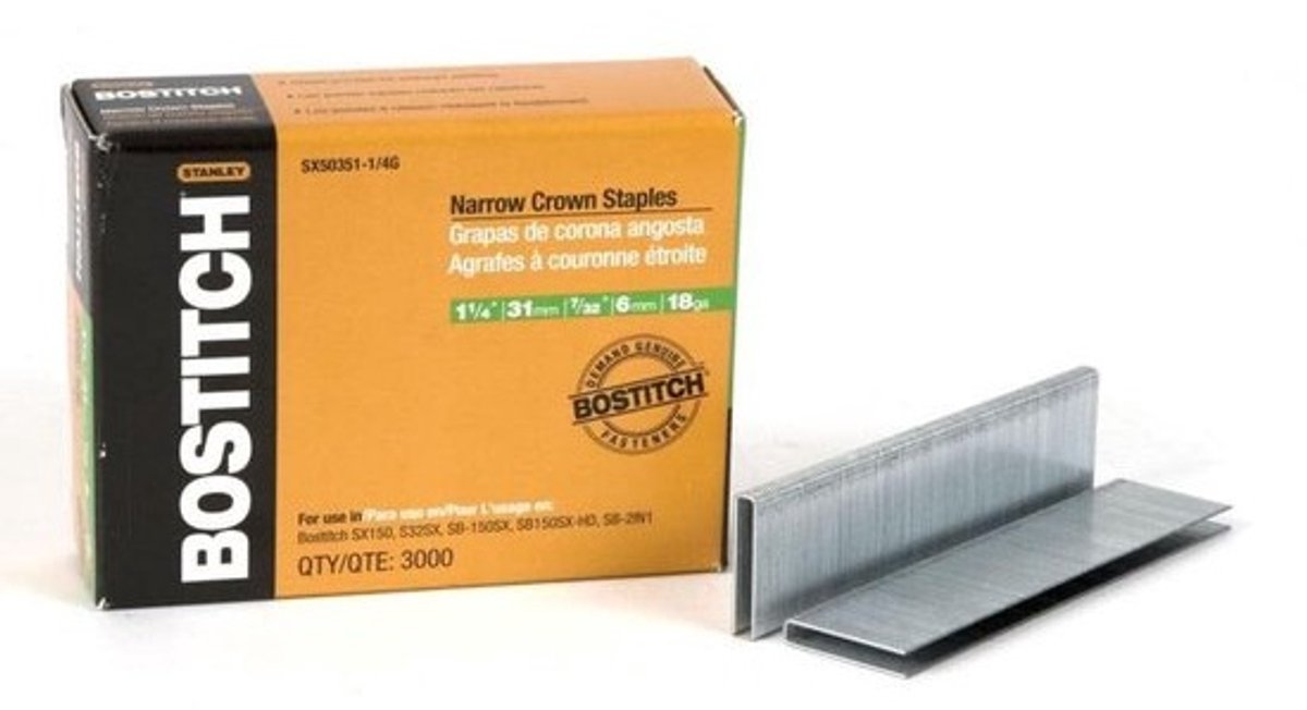 Smalle kroonafwerking nieten 1 1/4 inch 18 gauge