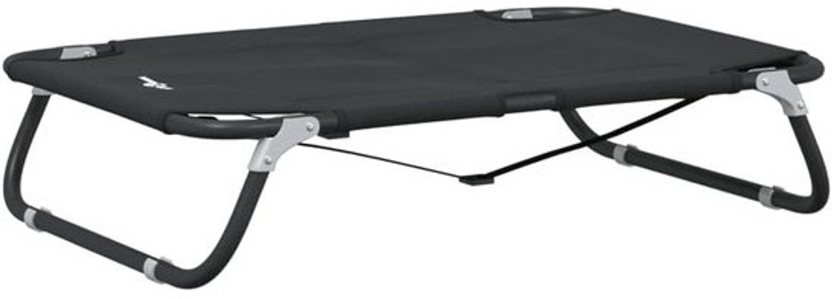 Inklapbaar Huisdierenbed met Kap voor Buiten - Oxford 600D & Staal - 80x55x18 cm - Anthraciet