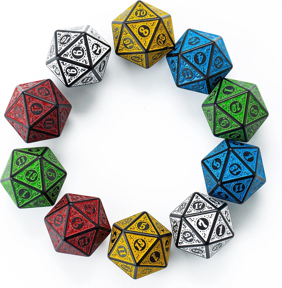 10-Pack 20 zijdige dobbelstenen D20 veelvlakkige dobbelstenen voor DND RPG MTG tafelspel (kleur 5) (SDD530259)