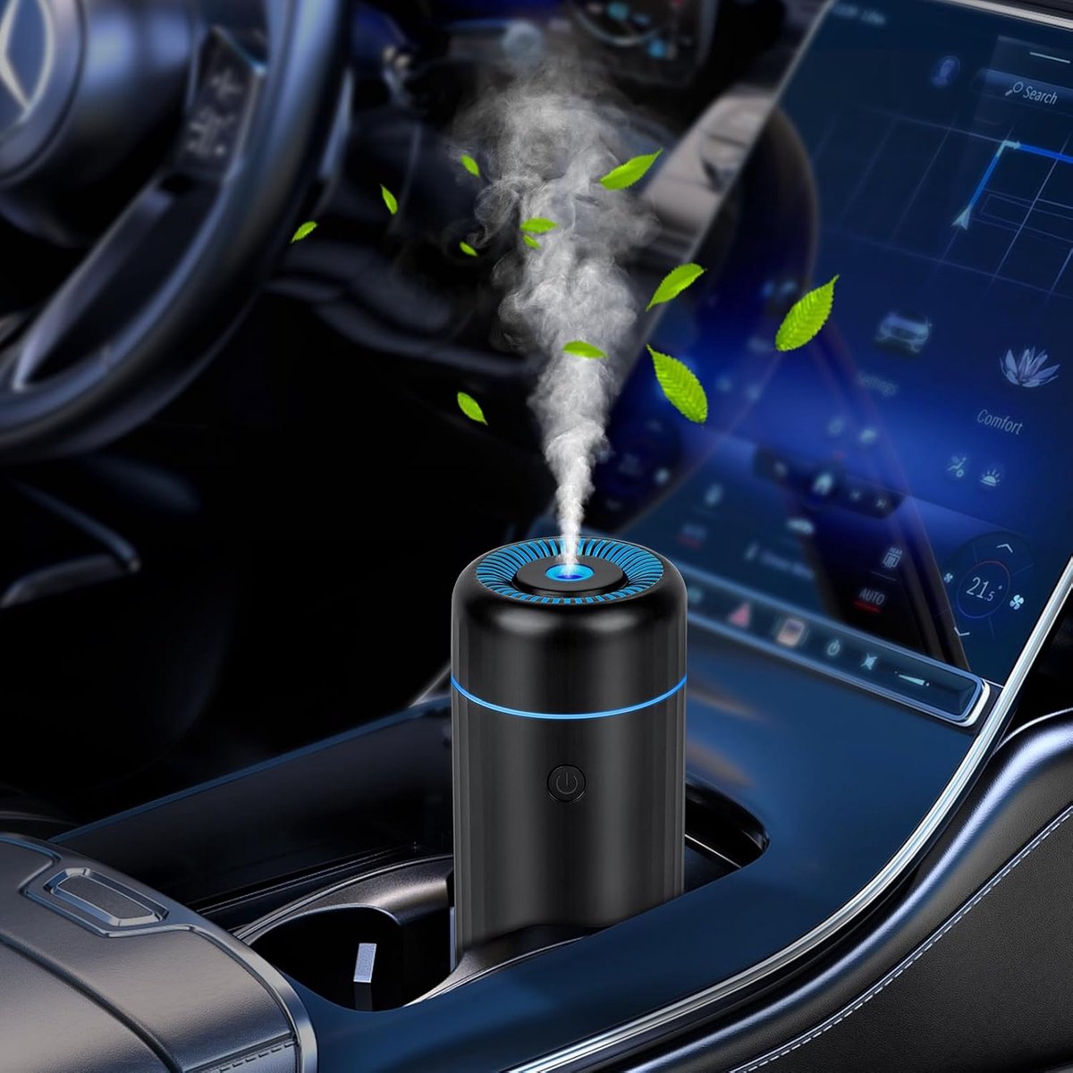USB-essentiële oliediffuser, aromadiffuser voor etherische oliën, 2 nevelmodi, mini-luchtbevochtiger, automatische uitschakeling voor auto, kantoor, slaapkamer, huis