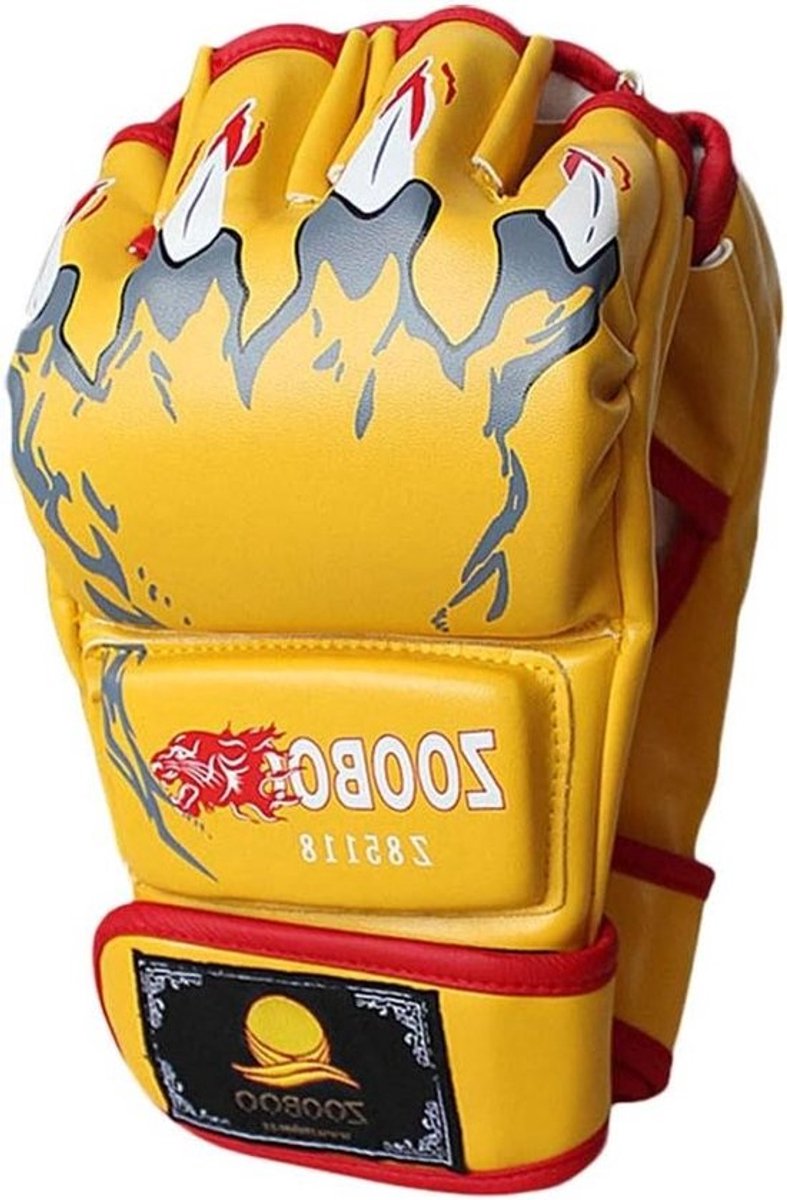 MMA handschoenen - Vechtsport wanten - Sparring training - Verstelbare polsband - Eén maat - Geel