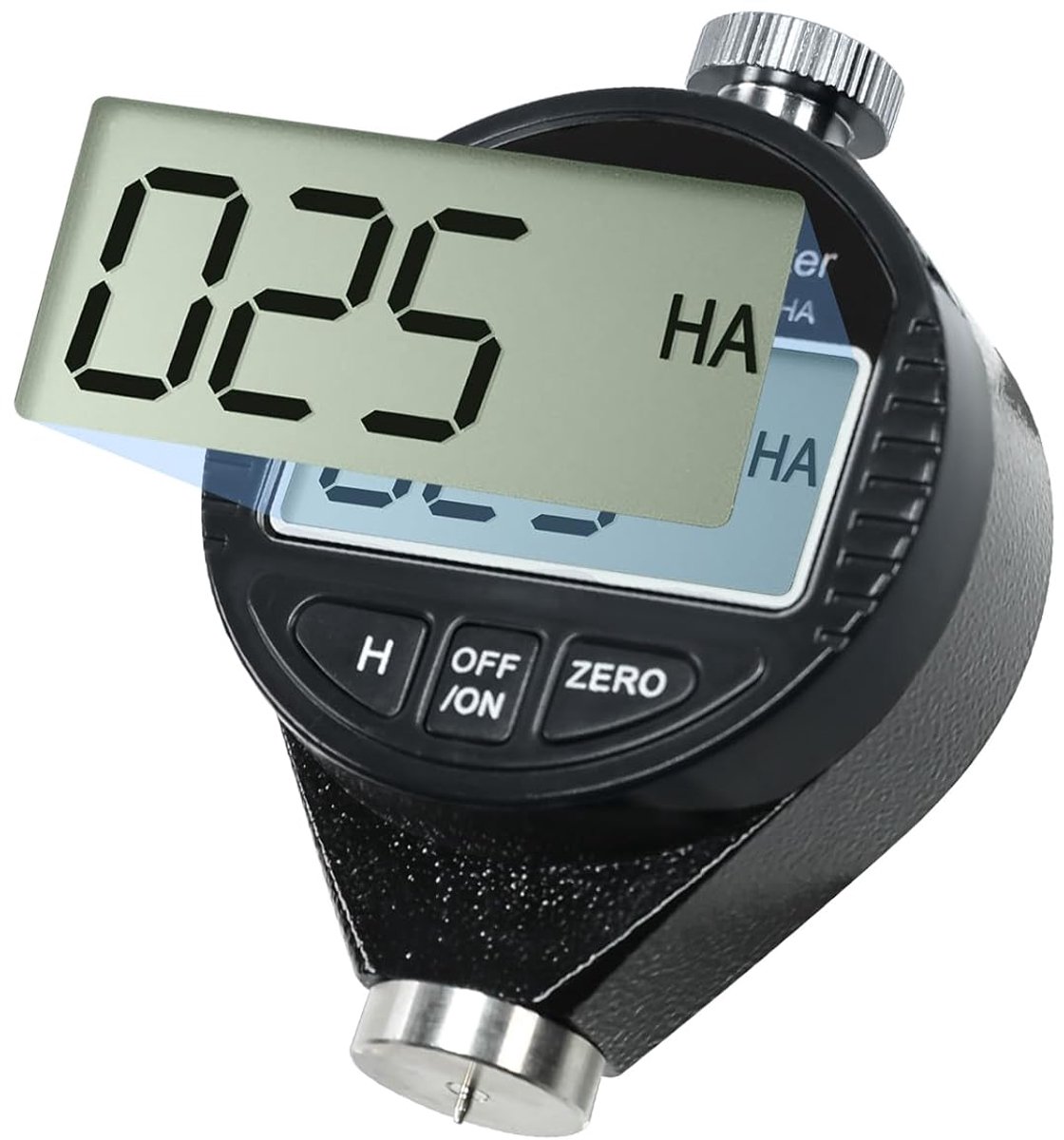 A Digitale Hardheidsmeter 0–100 HA | Type A-durometer voor Rubber, Kunststof en leer | Resolutie van 0,5 HA | Groot LCD-scherm | Draagbaar met Data-Hold-Functie