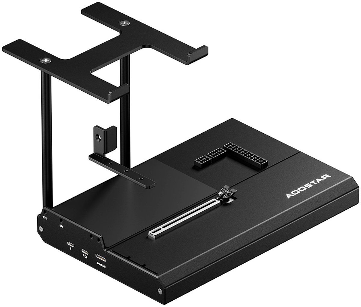 AOOSTAR EG02 eGPU-dock, Oculink (PCIe 4.0 x4) + 2x Thunderbolt 5-interface, ondersteuning voor ATX/SFX-voeding