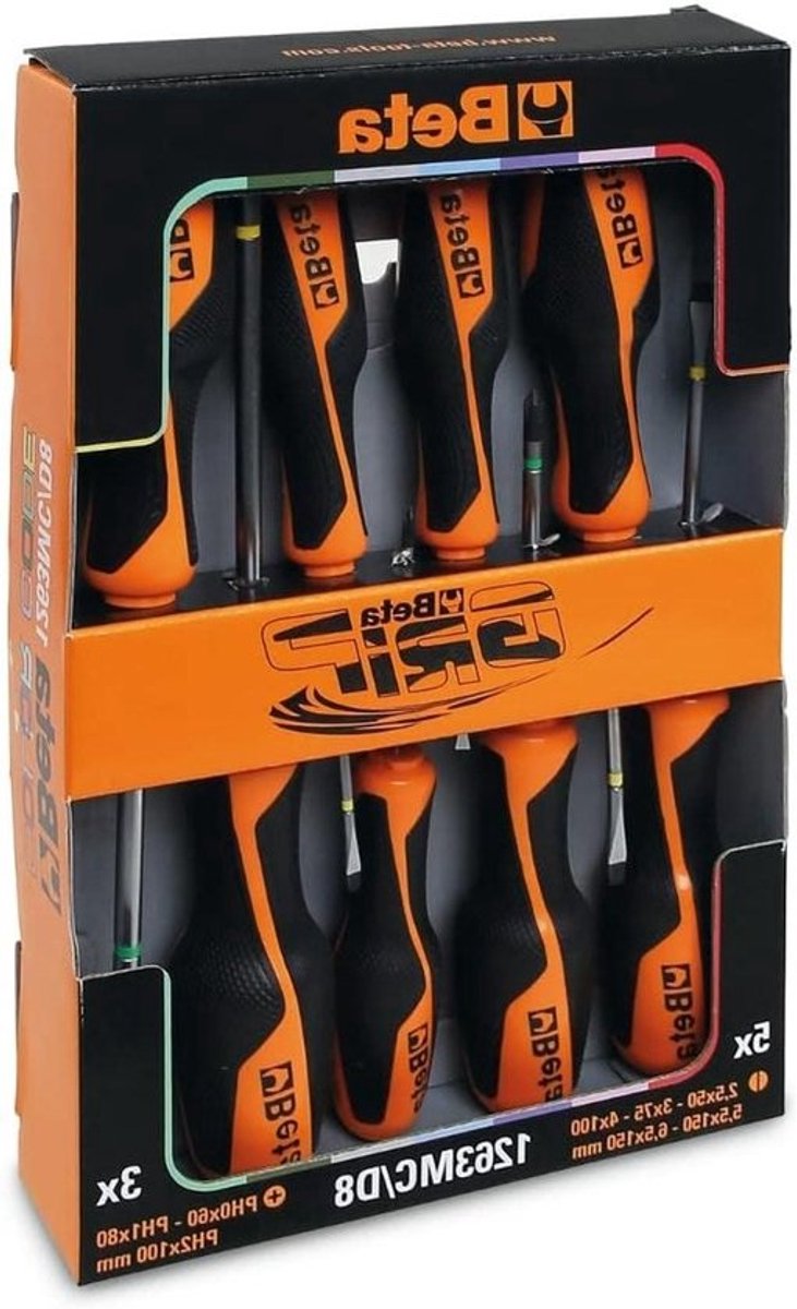 Schroevendraaierset - Handgereedschap Set - Klus Klussen - Geïsoleerde Handgrepen - 8 Delig - Gekleurd