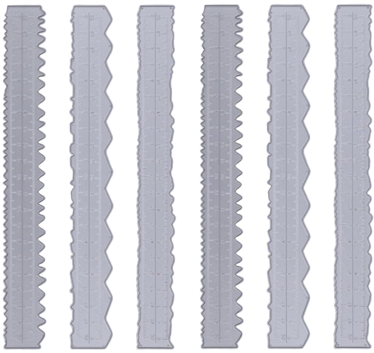6 stuks metalen scheurliniaal voor papierhandwerk, scheurliniaal van koolstofstaal voor het snijden van papier aan oneffen randen