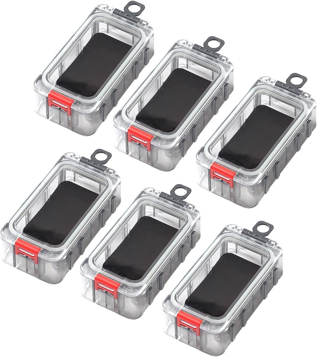 Visgereidoos Nachtgloed Magnetische regendichte afdichting Gereedschapscontainers Aas Lokaasopslag (Zwart en rood)
