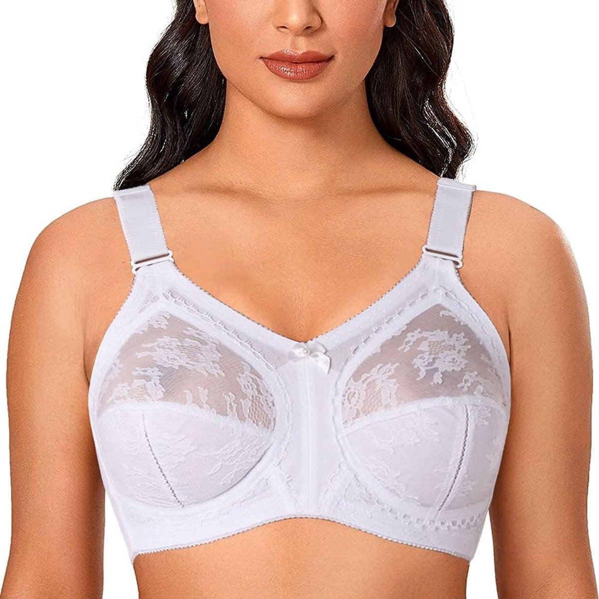 Dames Plus Size BH Minimizer Kant Volledige Dekking Stevige Hold Niet Gewatteerde Non Wired