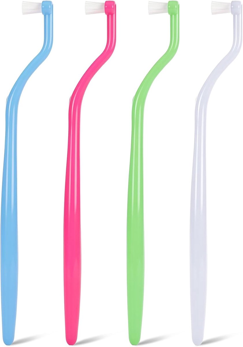 4 stuks tandenborstel, nylon inbusborstel, mini-tandenborstel voor moeilijk bereikbare gebieden, zachte reiniging
