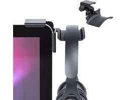 aceyoon Hoofdtelefoonhouder voor monitor, uittrekbare clip-on headsethouder voor scherm, PC, hoofdtelefoon, ophanging zonder boren, ruimtebesparende headsetstandaard voor kantoor en thuis