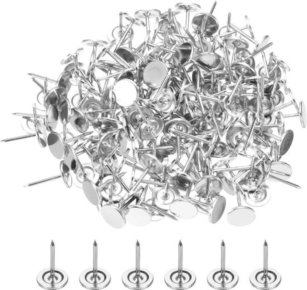 Ronde Punaises - Decoratieve Spelden - Kantoor Organisatie - Metaal met Punt - 200 stuks - Zilver