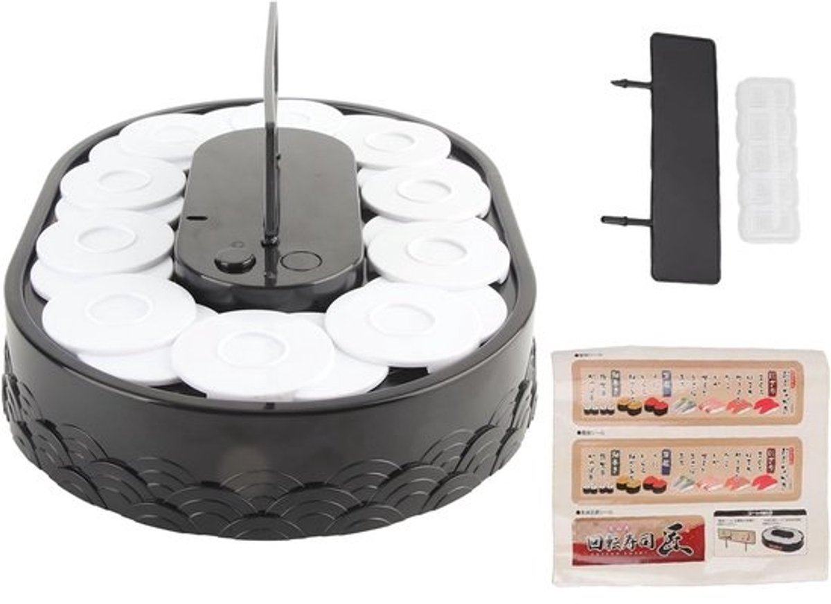 Sushi Machine - Dessert Presentatie - Feestelijke Tafeldekking - Automatisch Roterend - 30 x 21 x 6cm - Wit