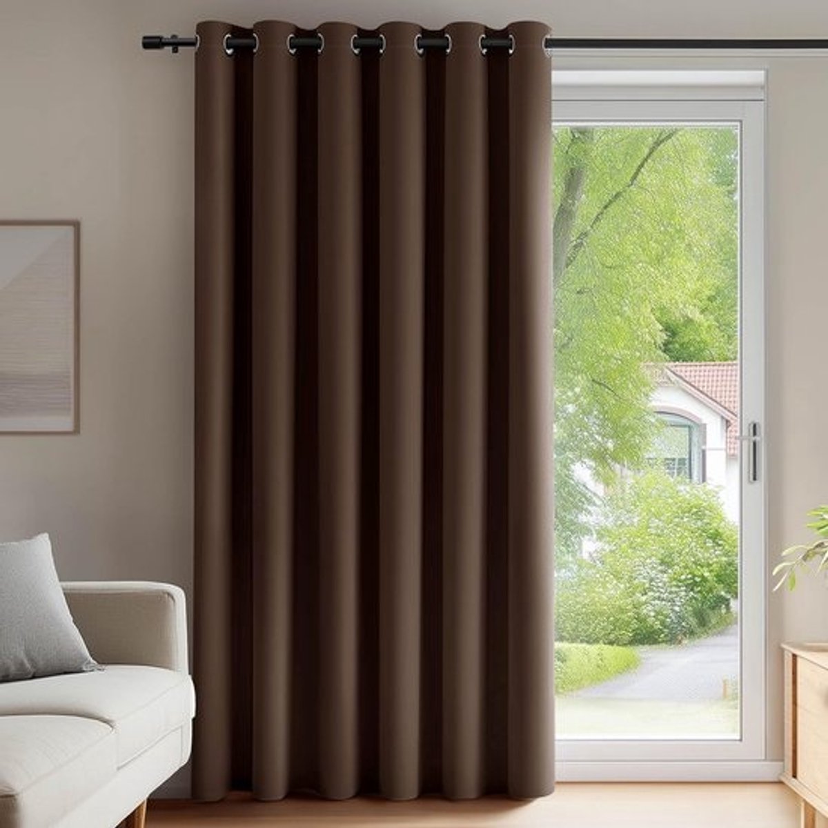 Zwarte Verduisterende Gordijnen met Ringen 132x274 cm, Kant-en-Klaar voor Woonkamer
