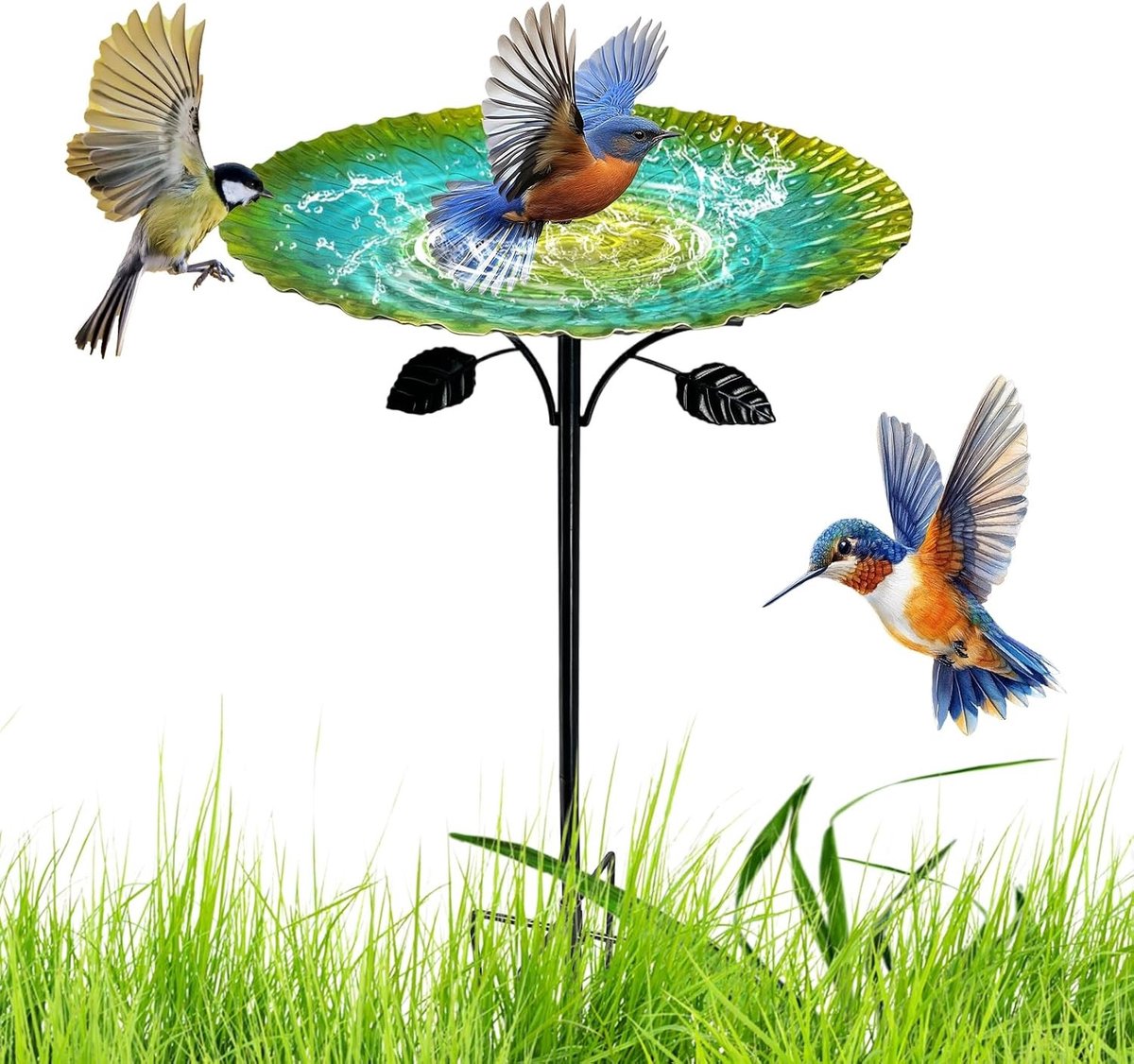 Stijlvolle Vogelbad voor de Tuin - 85 cm Hoog, Winter- en Vorstbestendig, Met Stevige Basis en 5 Tanden voor Vogelwater