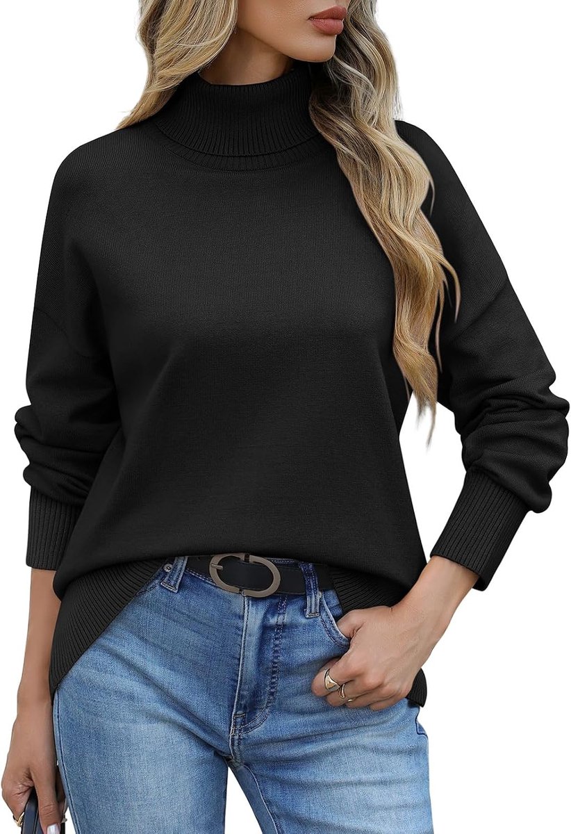Truien voor dames, coltrui met ronde hals, winter, lange mouwen, tops, herfst, zachte trui, elegante damestrui, casual losse sweatshirts, gebreide trui tops