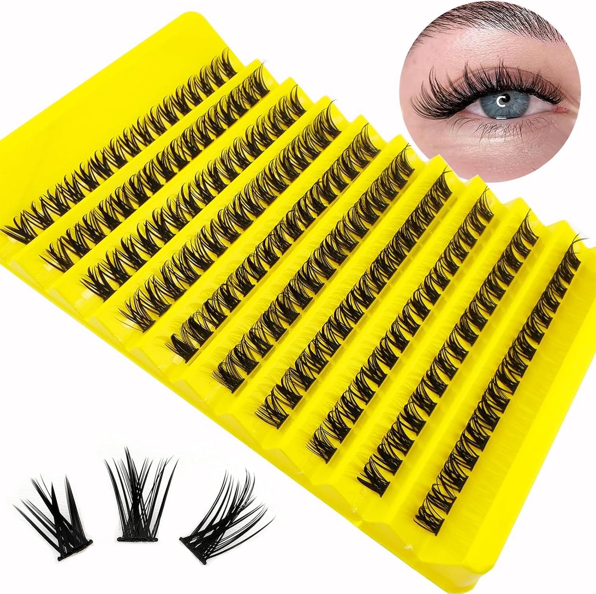160 stuks wimpers, individuele clusterwimpers, individueel valse wimpers voor thuis (C-krul, 11-13 mm, mix MS)